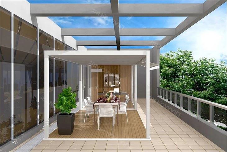 Pergola ti aluminium na canopie .